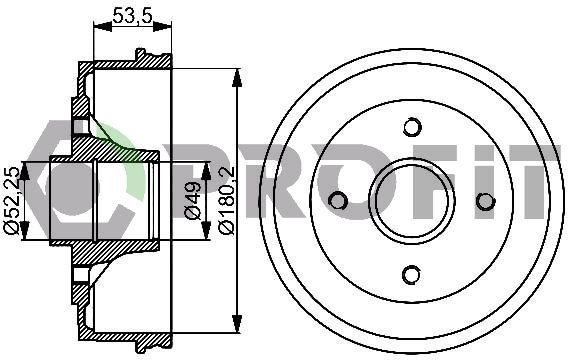 Гальмівний барабан, Profit 5020-0075