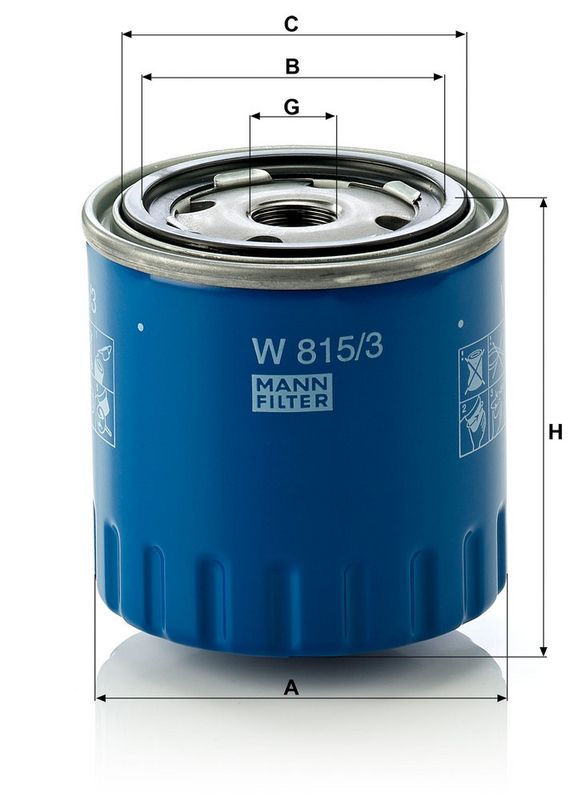 Õlifilter, MANN-FILTER W 815, 3