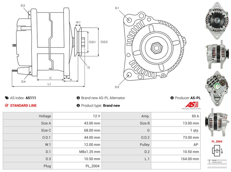AS-PL A5111 Alternator