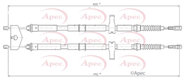 APEC Cable Pull, parking brake CAB1027
