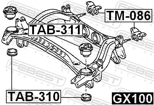 FEBEST TAB-310 Mounting, control/trailing arm