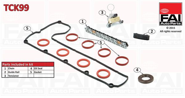 Комплект ланцюгів привода, Fai Autoparts TCK99