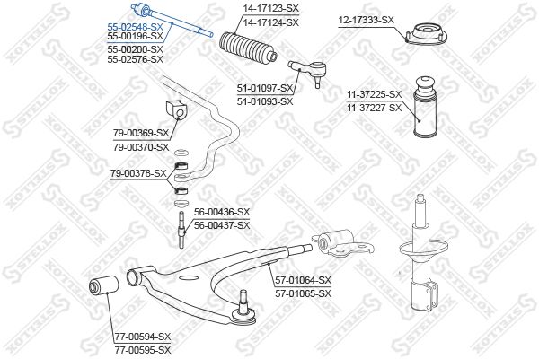 STELLOX 55-02548-SX Inner Tie Rod