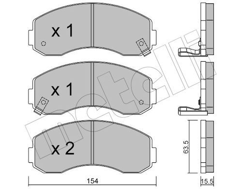 METELLI 22-0377-0 Stabdžių trinkelių rinkinys, diskinis stabdys