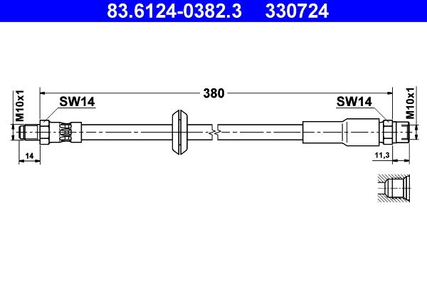 Furtun frana 83.6124-0382.3 ATE