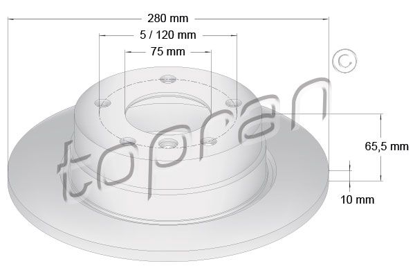 Гальмівний диск, Topran 501223