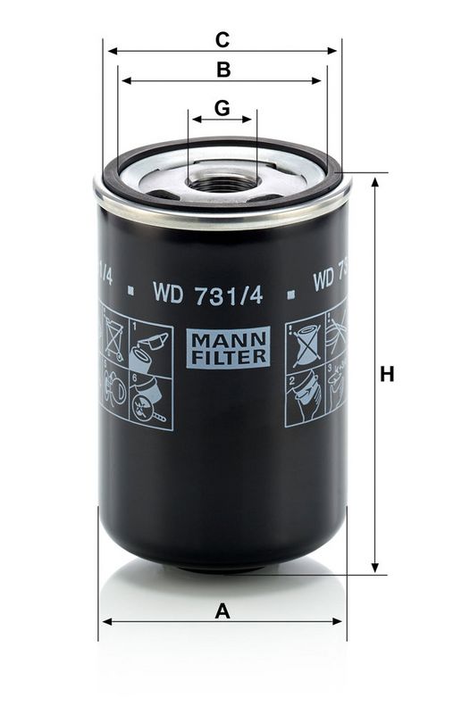 MANN-FILTER WD731/4 Oil Filter