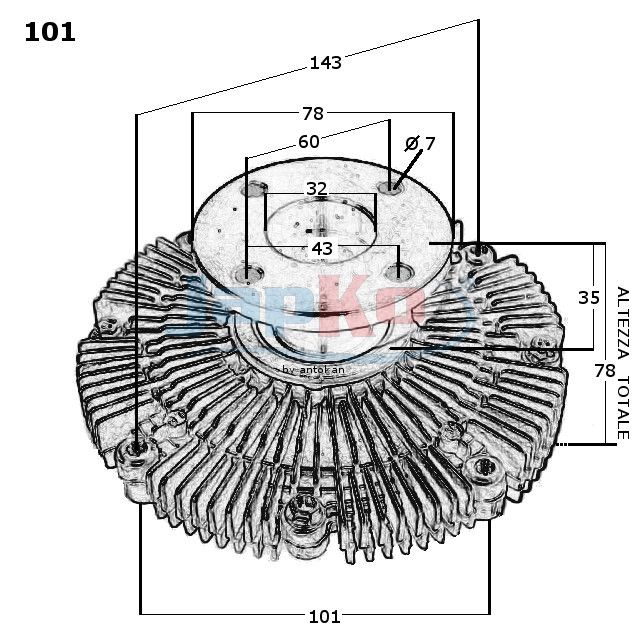 Sidur, radiaatoriventilaator, JAPKO 36101