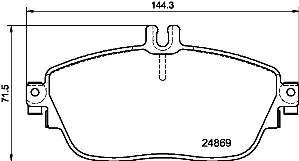 Комплект гальмівних накладок, дискове гальмо, Hella 8DB355019-721