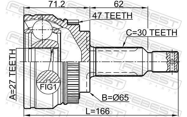 FEBEST 2210-GHA47 Joint Kit, drive shaft