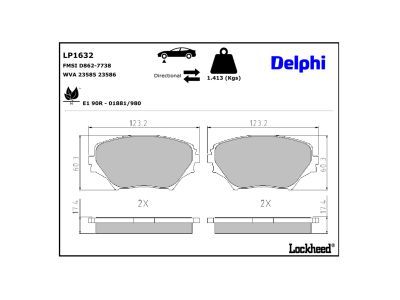 DELPHI LP1632 Brake Pad Set, disc brake