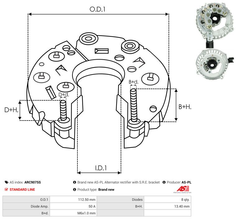 Kaitsekate, generaator, AS-PL ARC9075S