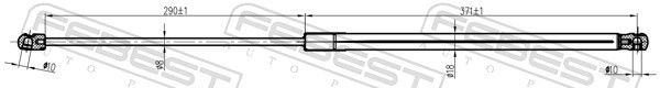 FEBEST 22117-010 Gas Spring, bonnet