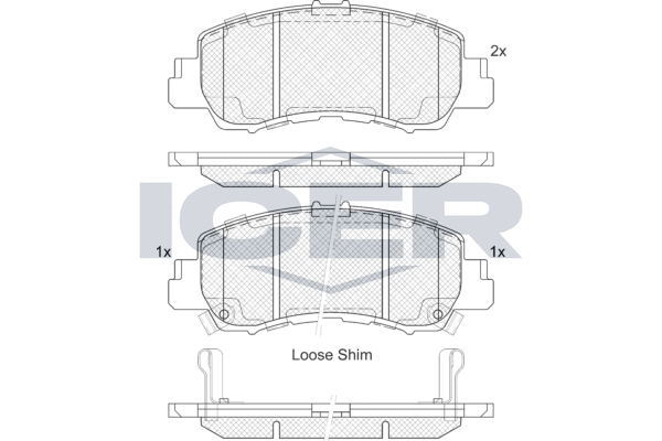 Комплект гальмівних накладок, дискове гальмо, Icer 182340