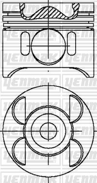 YENMAK Поршень з кільцями та пальцем розмір відп. 88.01/STD OM 646.986 Euro 4 88/109/129/150 PS