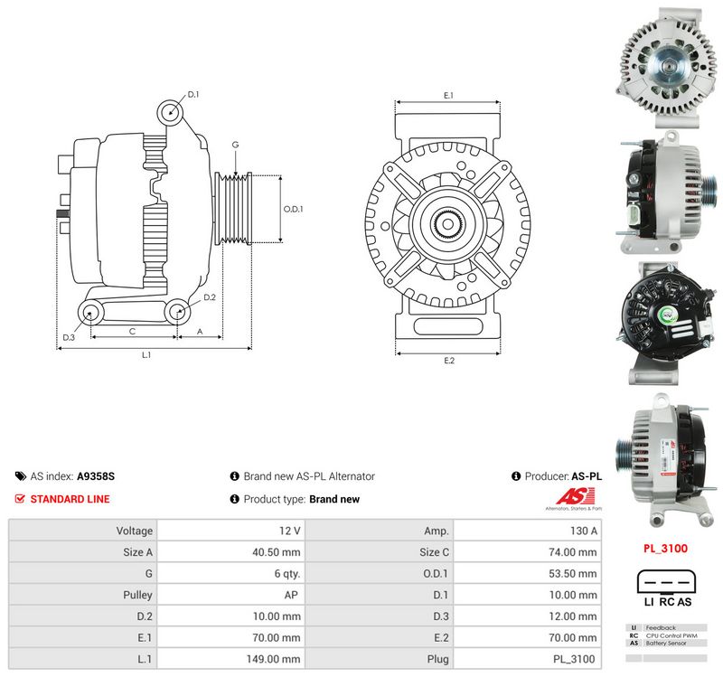This part match OEM code: 6L8Z-10346-BBRM1