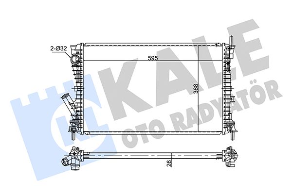 Радіатор, система охолодження двигуна, Kale Oto Radyatör 354260