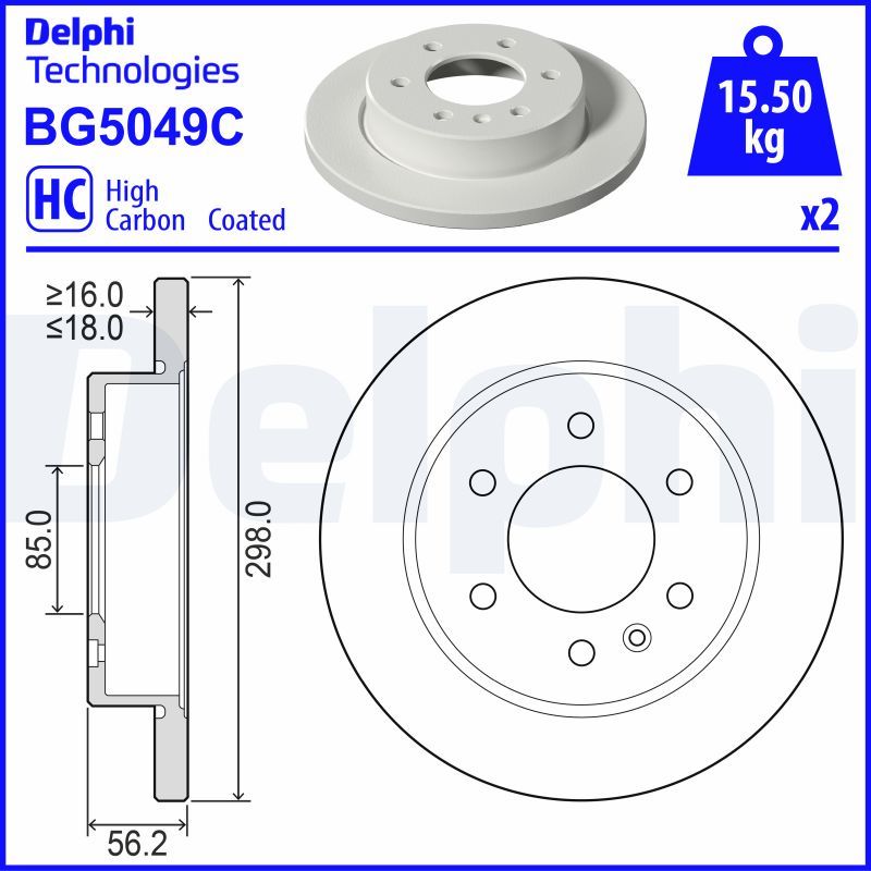 Гальмівний диск, Delphi BG5049C