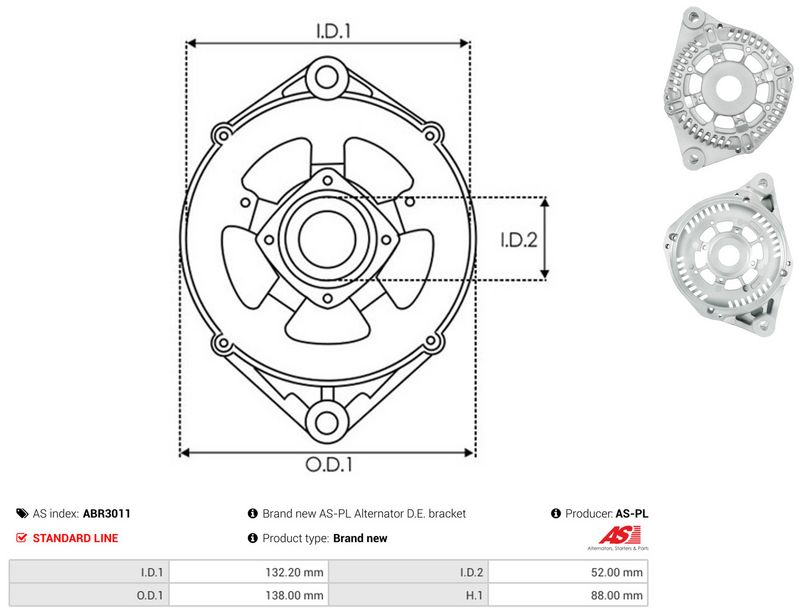 AS-PL ABR3011 Protective Cap, alternator