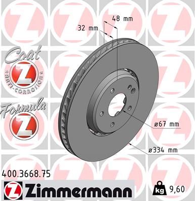 Гальмівний диск, Zimmermann 400366875