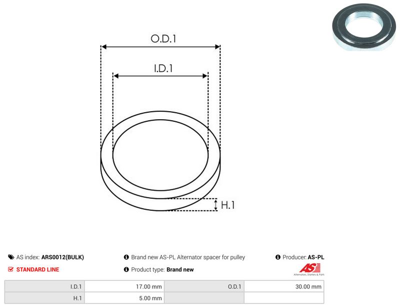Remondikomplekt, generaator, AS-PL ARS0012(BULK)