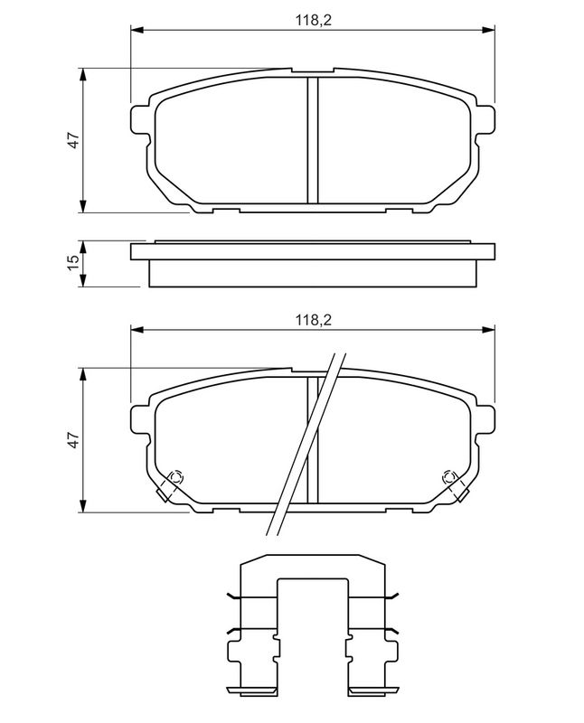 Piduriklotsi komplekt, ketaspidur, BOSCH 0 986 494 590