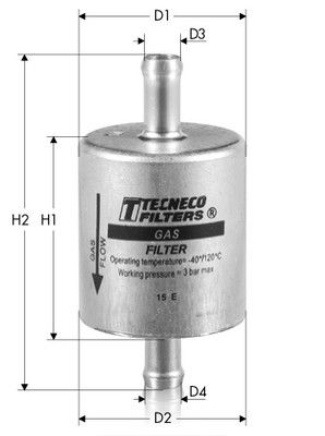 TECNECO FILTERS Üzemanyagszűrő GAS2