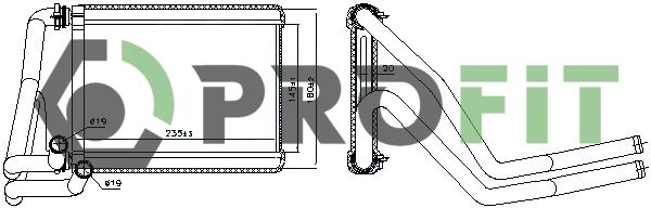 Теплообмінник, система опалення салону, Profit 1760-0149