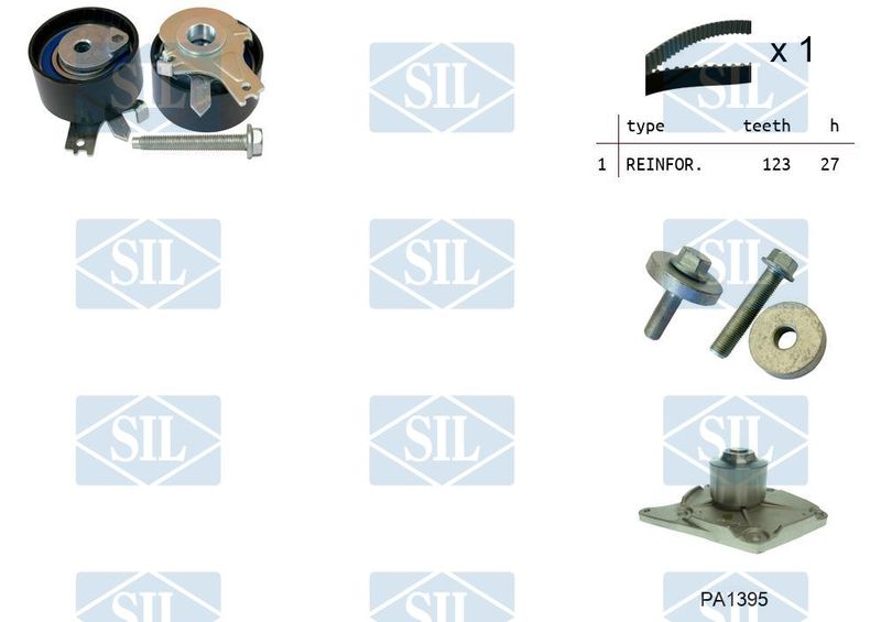 Saleri SIL Vízpumpa + fogasszíj készlet K1PA1395