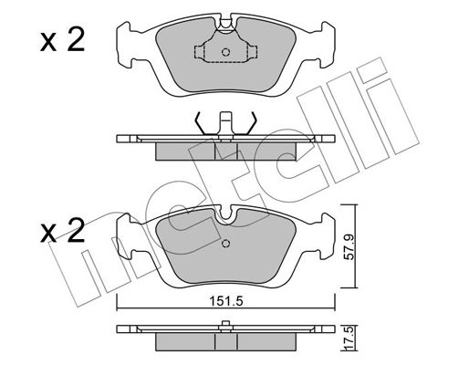 Metelli Brake Pad Set, disc brake 22-0124-0
