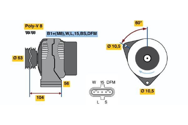 BOSCH 0124655033 Alternator