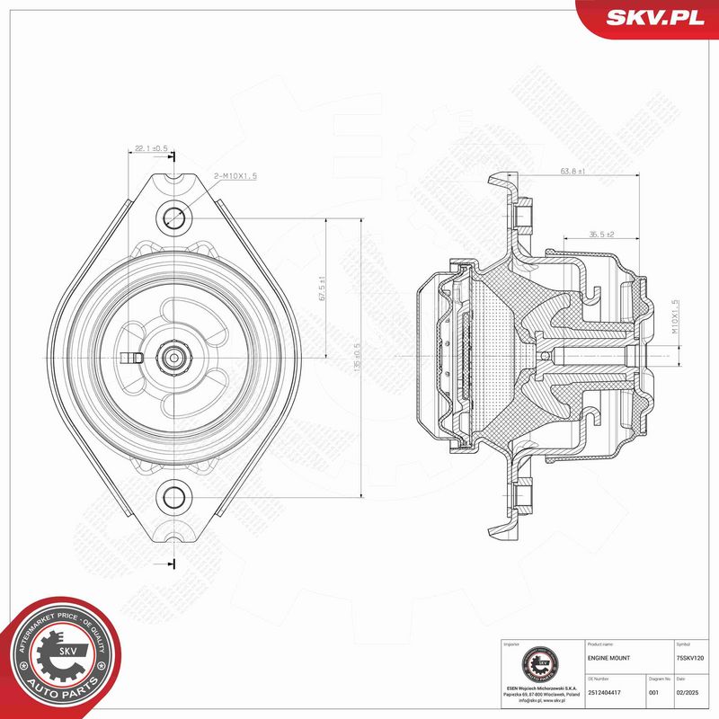 ESEN SKV 75SKV120 Mounting, engine