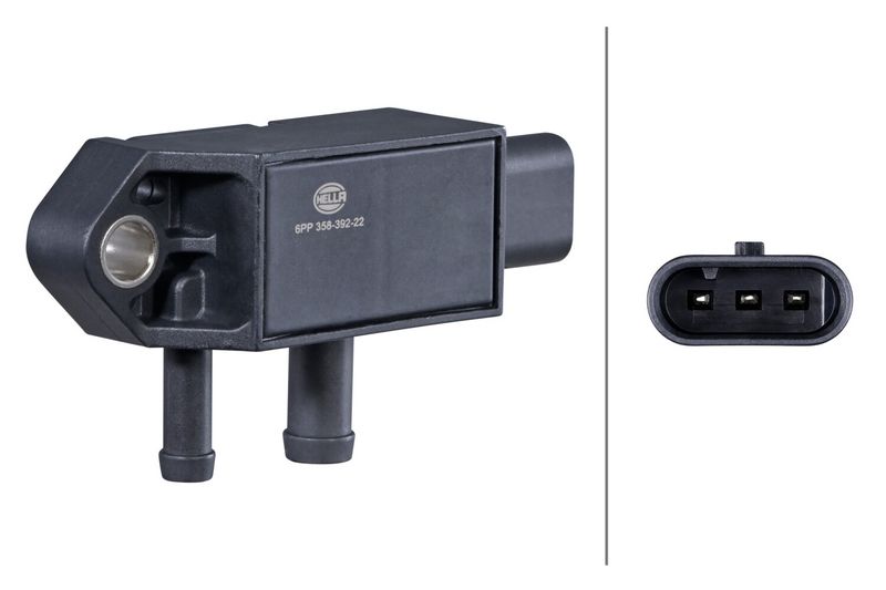 HELLA Sensor, exhaust pressure 6PP 358 392-221