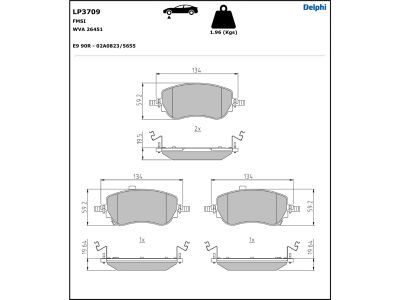DELPHI LP3709 Brake Pad Set, disc brake