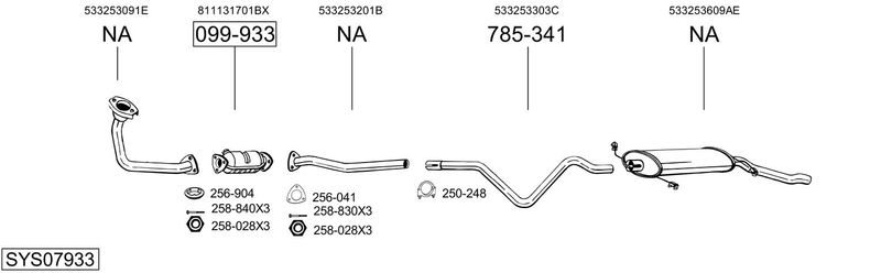 BOSAL kipufogórendszer SYS07933