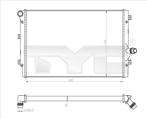 Радіатор, система охолодження двигуна, Tyc 702-0024-R