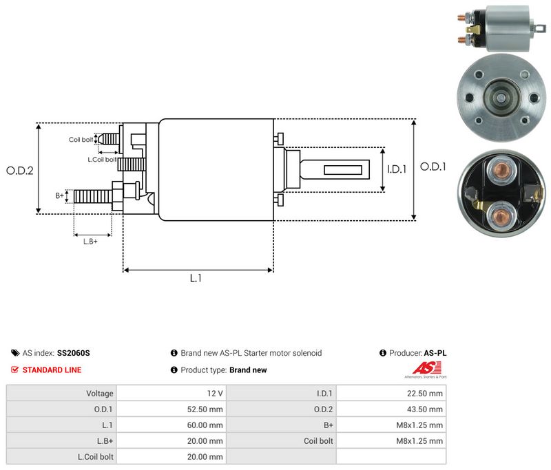 AS-PL SS2060S Solenoid Switch, starter