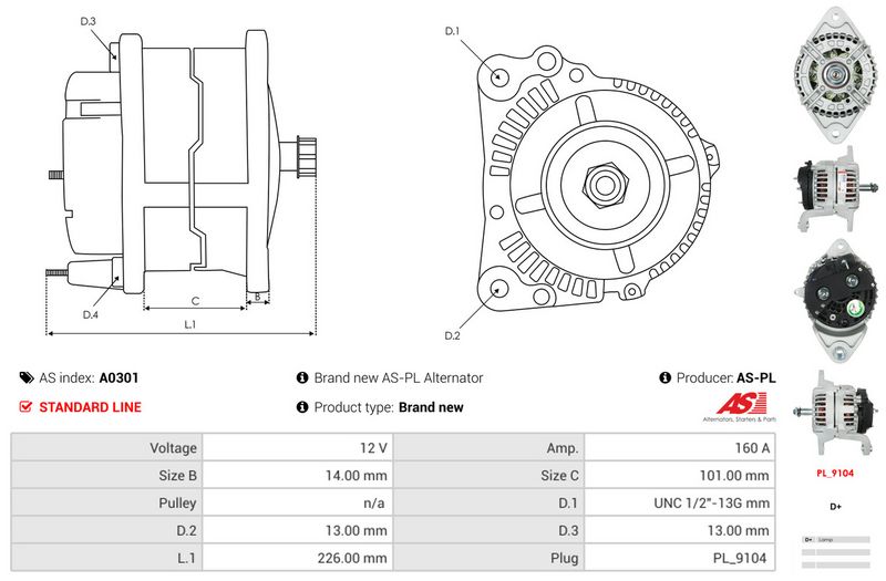 AS-PL A0301 Alternator
