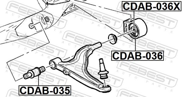 FEBEST CDAB-036 Mounting, control/trailing arm