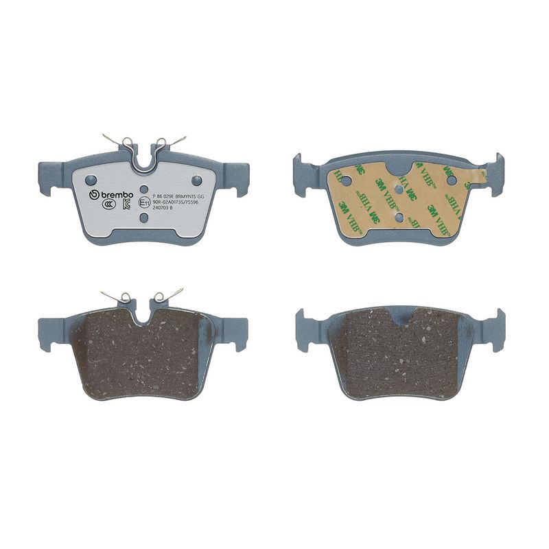 Piduriklotsi komplekt, ketaspidur, BREMBO P 86 029E