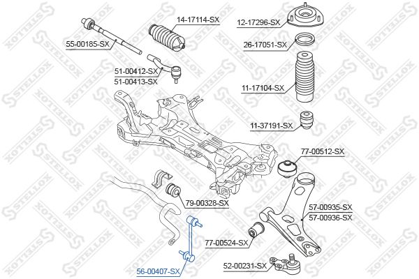 STELLOX 56-00407-SX Link/Coupling Rod, stabiliser bar