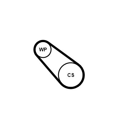 Veepump+ soonrihmakomplekt, CONTINENTAL CTAM 3PK576 ELAST WP1