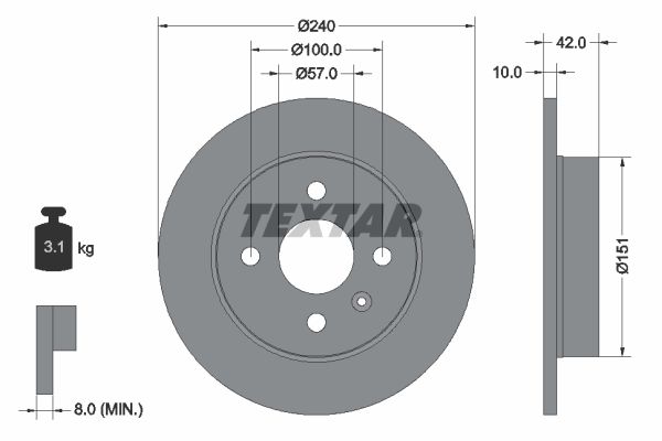 TEXTAR féktárcsa 92092003