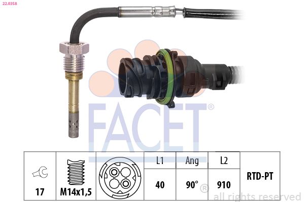 FACET Sensor, uitlaatgastemperatuur 22.0358