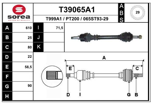 EAI hajtótengely T39065A1