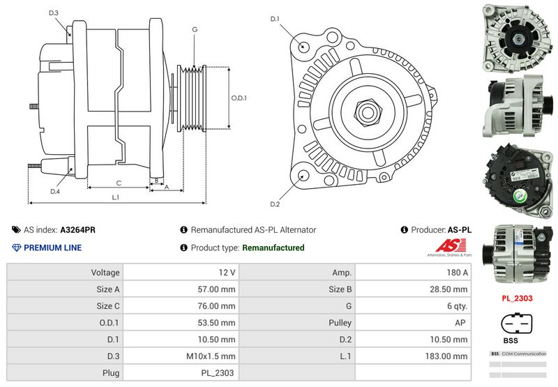 AS-PL A3264PR Alternator