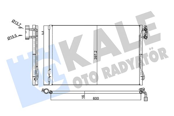 Конденсатор, система кондиціонування повітря, Kale Oto Radyatör 376600