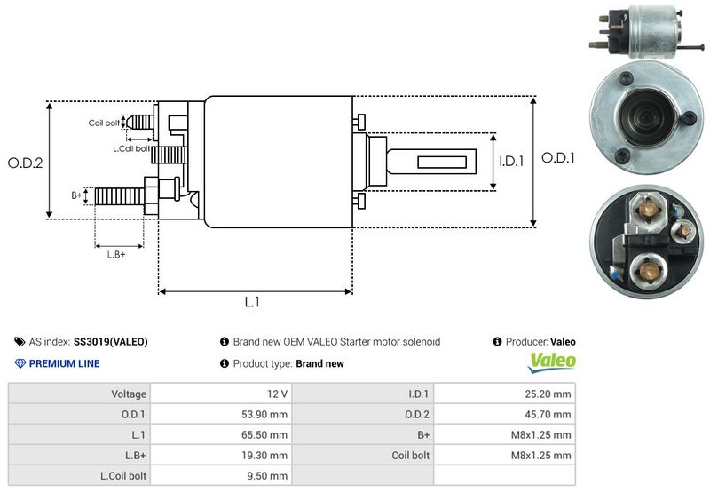AS-PL SS3019(VALEO) Solenoid Switch, starter