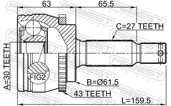 FEBEST 0410-D81WA43 Joint Kit, drive shaft