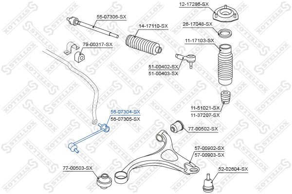 STELLOX 56-07304-SX Link/Coupling Rod, stabiliser bar